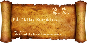 Mátits Kerubina névjegykártya